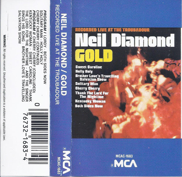 Neil Diamond ‎– Gold Cassette Tape